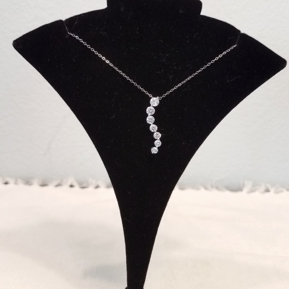 14K White Gold with CZ Stones